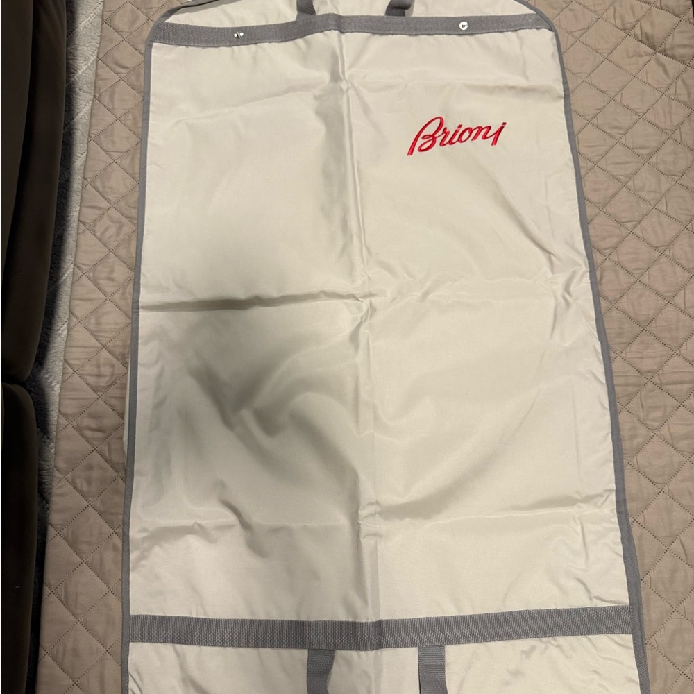 Brioni Cream  and Gray Garment Bag
